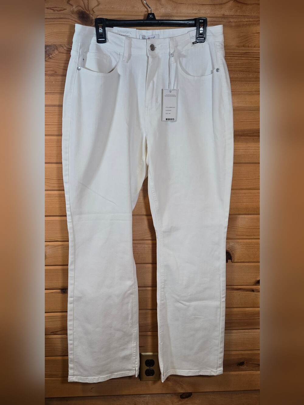Judy Blue Jeans Womens 14W White Lila Split Hem Bootcut Denim Stretch NWT 32x31 - Picture 8 of 9